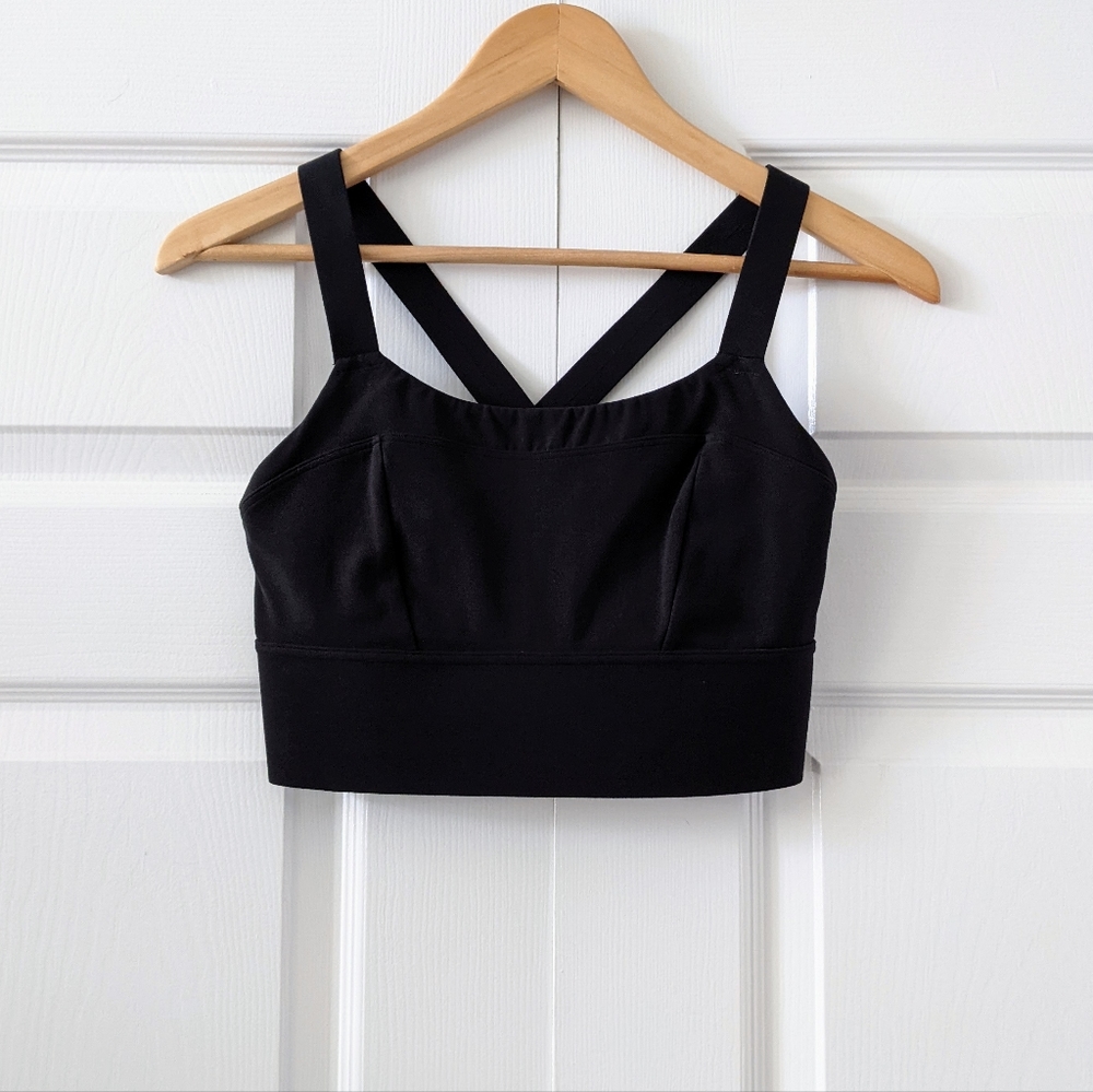 Athleta Formation Longline Black Sports Bra | S